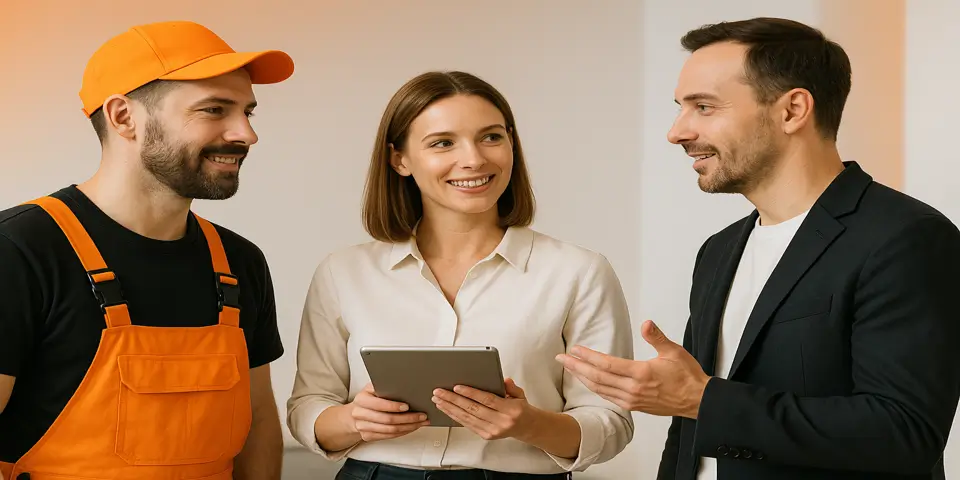 Team evaluating digital marketing strategies to improve service-based business performance.