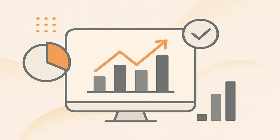 Abstract gradient shapes symbolizing intelligent analytics and modern business transformation.