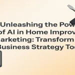 AI and home improvement marketing icons arranged around a centered title highlighting digital growth strategies.