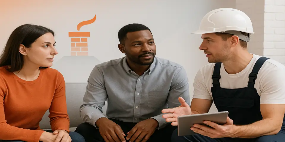 Team discussing AI-powered solutions for operational or construction-based work