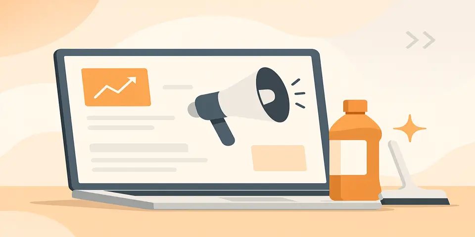 Digital device showing analytics, growth charts, and marketing performance indicators