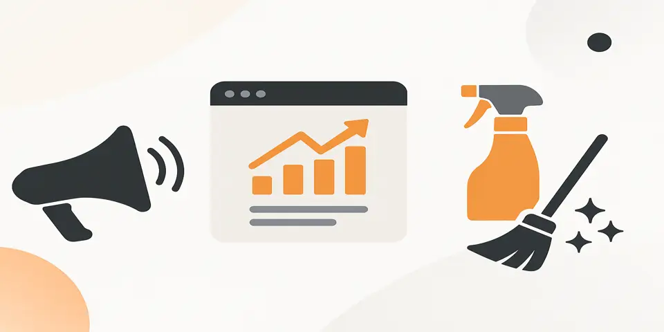 Abstract icons showing digital strategy, analytics, and service improvement concepts