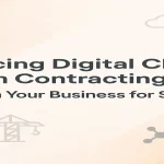 Title graphic with contracting icons, digital elements, and growth symbols on a clean gradient background