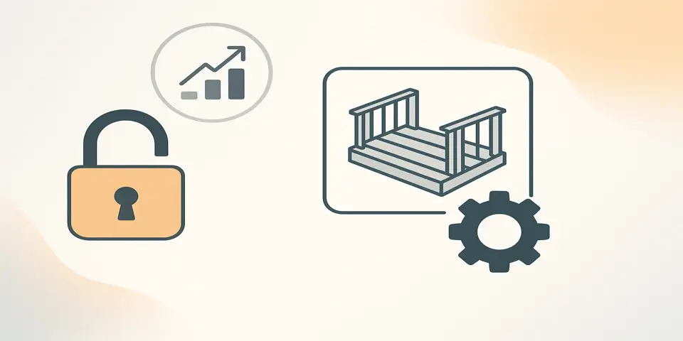 Abstract digital growth icons representing analytics, performance, and strategic improvement