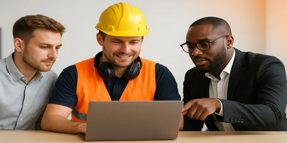 Team discussing digital marketing strategies to help service businesses grow online