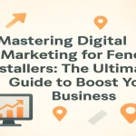 Title graphic with fencing icons, digital marketing elements, and growth visuals on a soft gradient