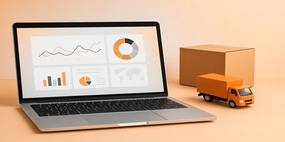 Digital device displaying charts and online growth metrics for business expansion.