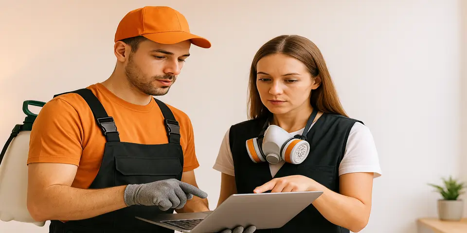 Team reviewing digital strategies to improve service-based business operations.