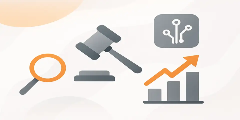 Abstract shapes symbolizing digital transformation and modern systems for next-generation auction processes.