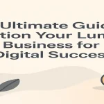 Digital transformation concept with lumber industry visuals and modern gradients.