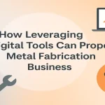 Digital transformation concept showcasing technology and tools for metal fabrication growth.