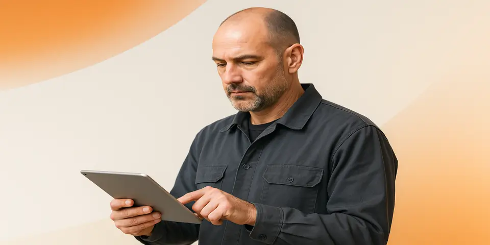 Engineer monitoring mining operations on a digital dashboard.