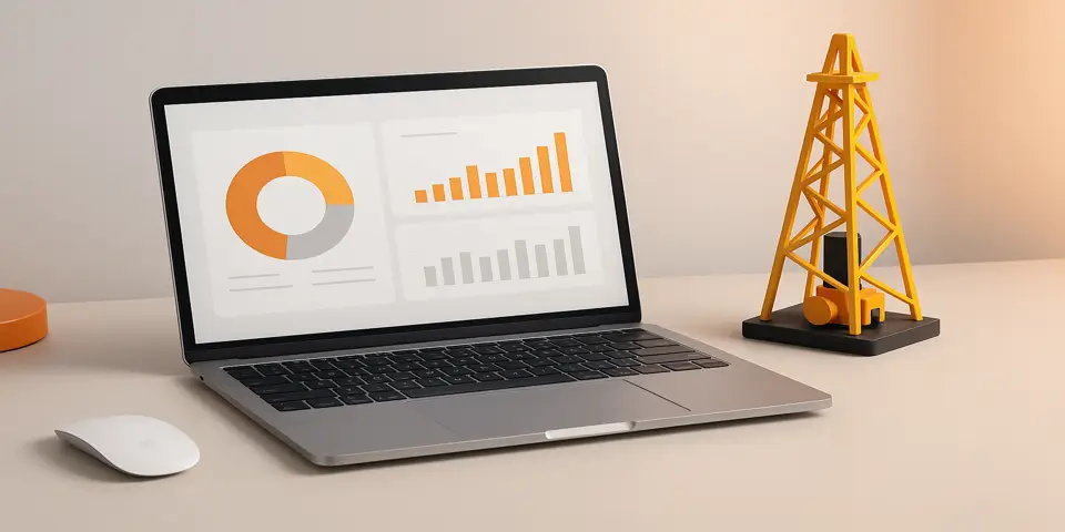 Laptop displaying digital analytics for operational efficiency.