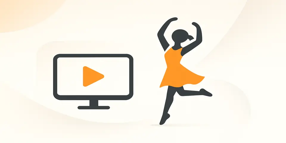 Abstract shapes symbolizing motion, rhythm, and technological innovation.