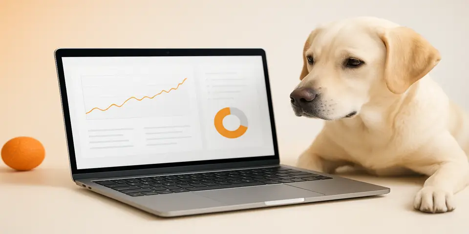 Laptop displaying analytics dashboard to improve online performance.