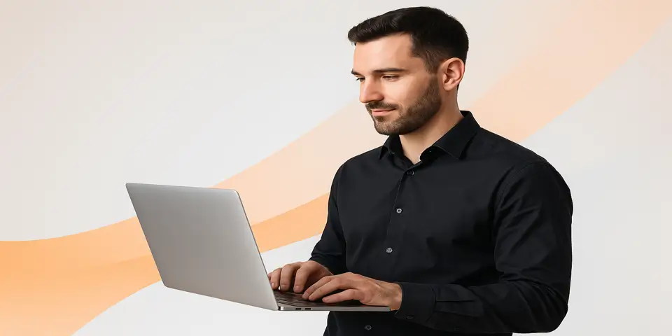 Professional analyzing SEO data on computer screen.