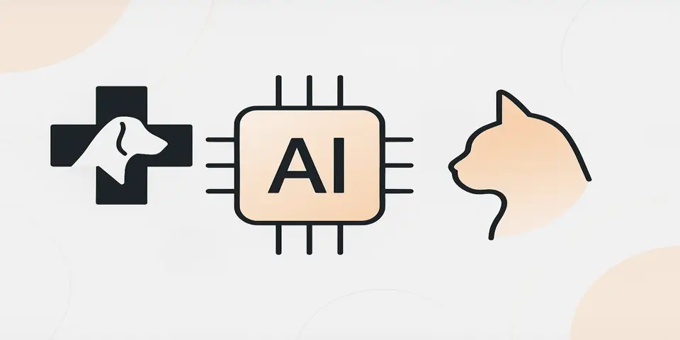 Abstract digital design representing AI in veterinary care