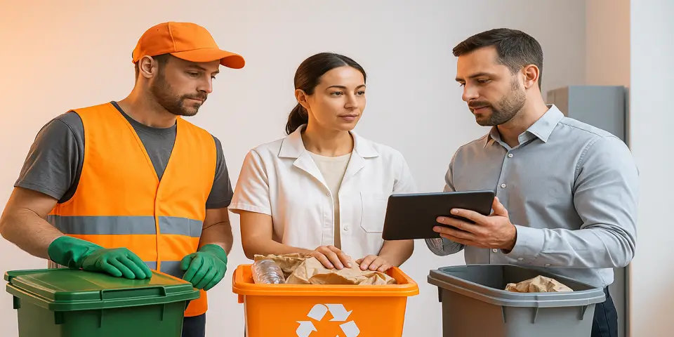 Smart recycling bins and robotic arms optimizing waste sorting