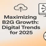 B2G-focused banner with government, digital icons, and the centered title highlighting digital growth trends.