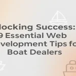 Centralized title surrounded by nautical and web elements in clean gradients