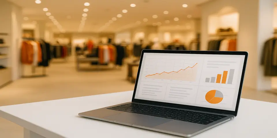 Digital dashboard showing retail sales metrics and customer engagement trends for improved planning and optimization.