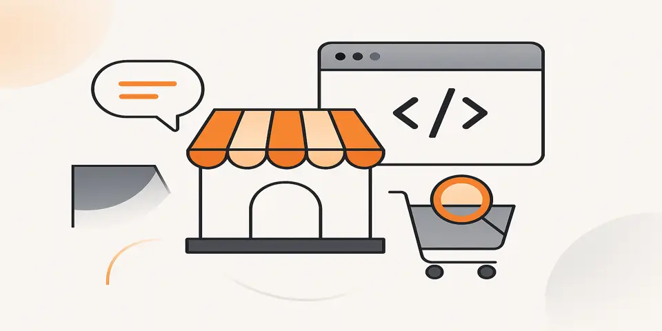 Abstract retail and digital interface icons representing innovation and emerging technology trends for modern retail businesses.