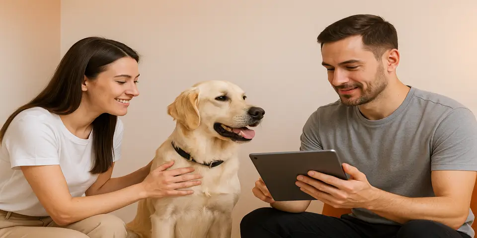 Team discussing analytics and marketing performance results displayed on a digital dashboard.
