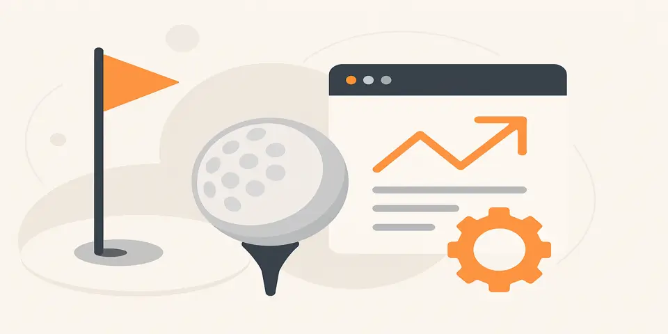 Abstract icons representing performance growth, digital connectivity, and service innovation for marketing success.