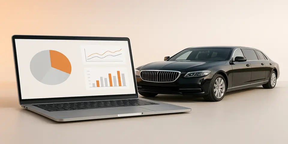 Luxury vehicle and smart technology tools representing AI-powered improvements in transportation operations.