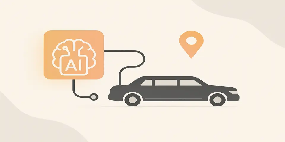 Abstract icons representing artificial intelligence, automation, and smart transportation innovation.