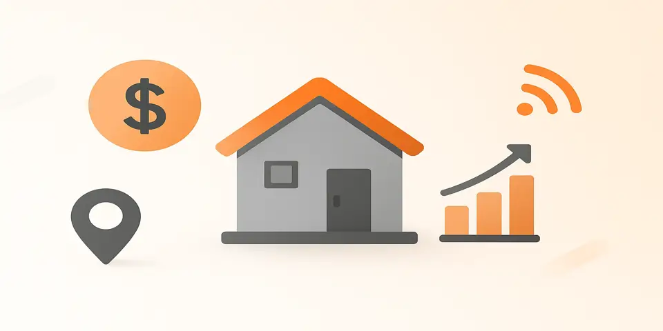 Abstract visuals representing digital transformation and online growth strategy for hospitality and rental businesses