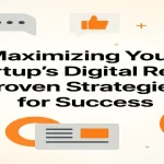 Digital growth and marketing elements representing online expansion strategies for startups and small businesses