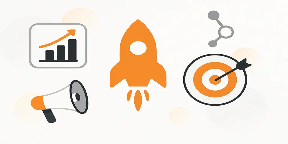 Abstract visuals symbolizing digital innovation and modern growth strategies for startups across industries