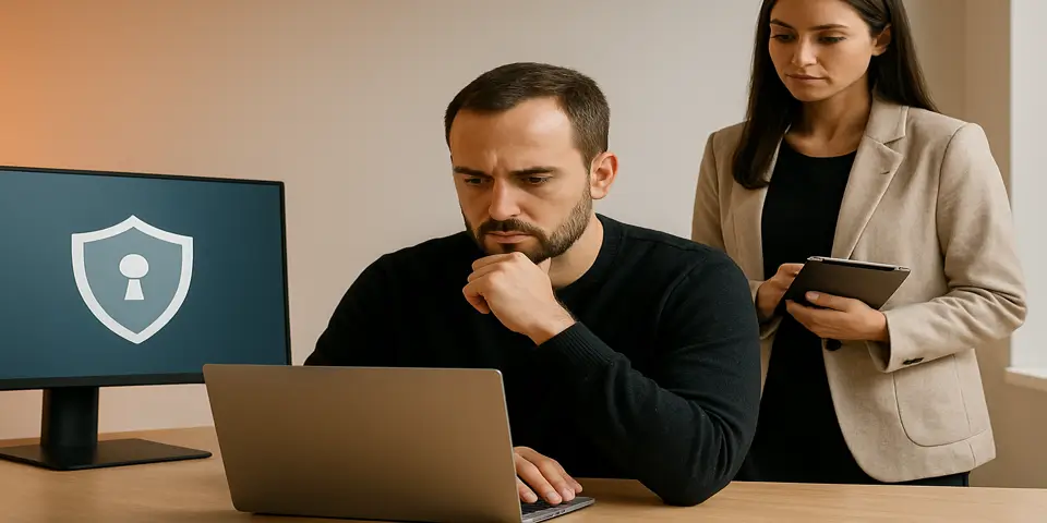 Team analyzing AI-based security dashboards and digital threat monitoring insights to strengthen protection strategies