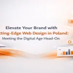 Modern web design concept with abstract digital elements representing brand growth and innovative website development