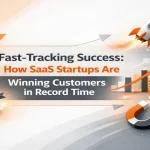 Title graphic showcasing growth-focused elements used to represent fast customer acquisition for SaaS startups