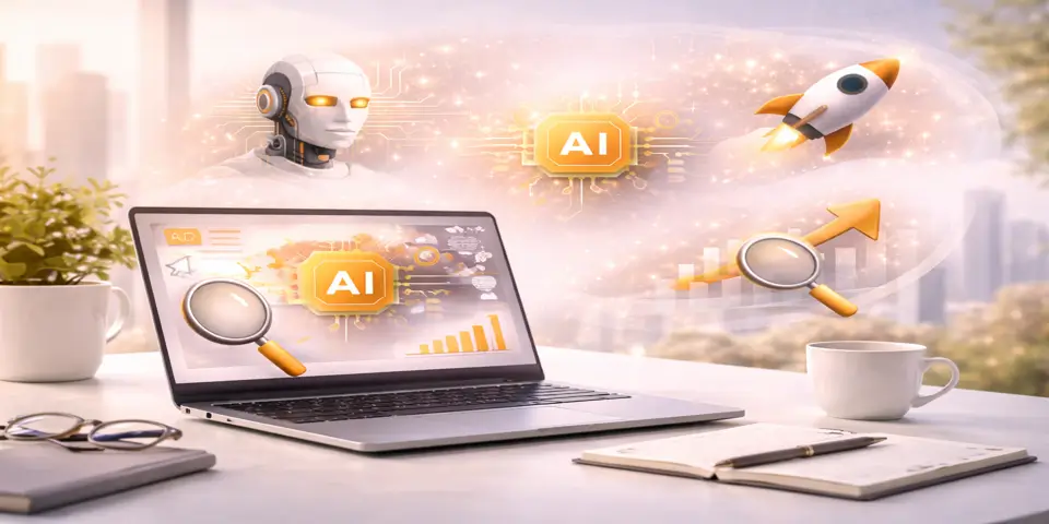 An abstract visual showcasing artificial intelligence concepts such as intelligence, automation, data flow, and innovation that reflect how tech firms lead and transform industries using AI