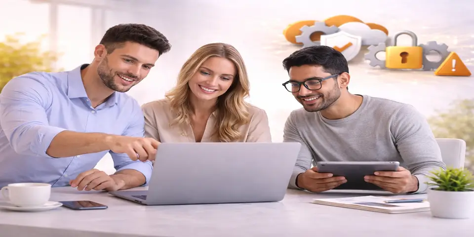 Team collaborating on SaaS security infrastructure and compliance strategy