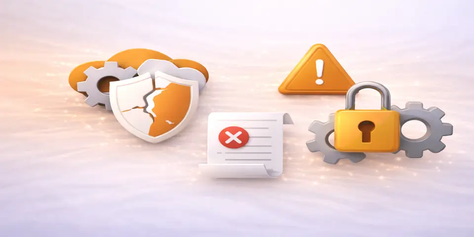 SaaS security vulnerabilities warning icons showing risks of weak IT systems