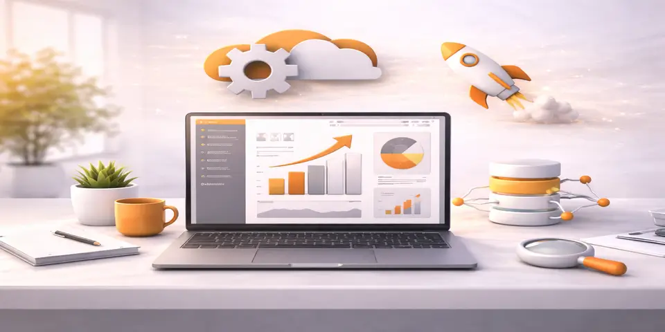 Analytics dashboard showing SaaS growth metrics powered by IT infrastructure