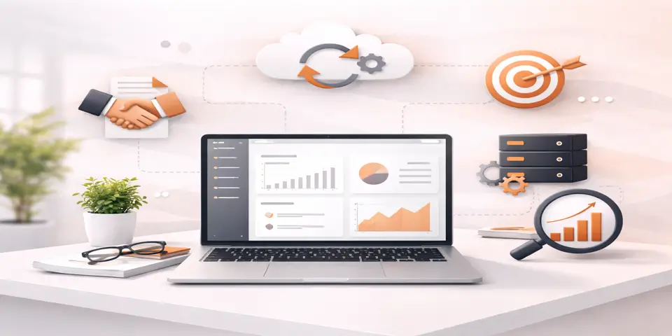 SaaS analytics dashboard showing outsourcing growth strategy and business scaling