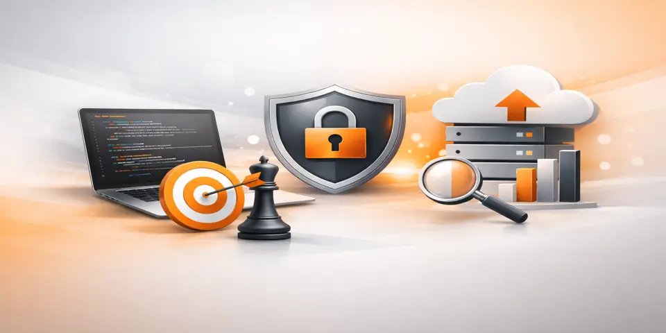 SaaS platform development and outsourcing strategy concept with security and infrastructure elements