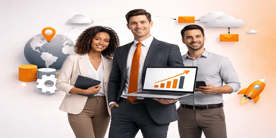 team of professionals collaborating for SaaS outsourcing growth and scalability