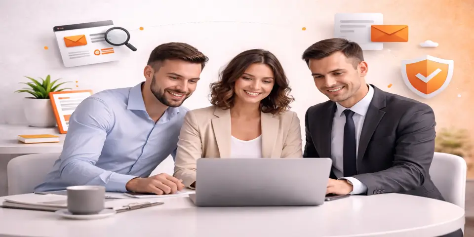 consulting team collaborating on web design strategies to win clients