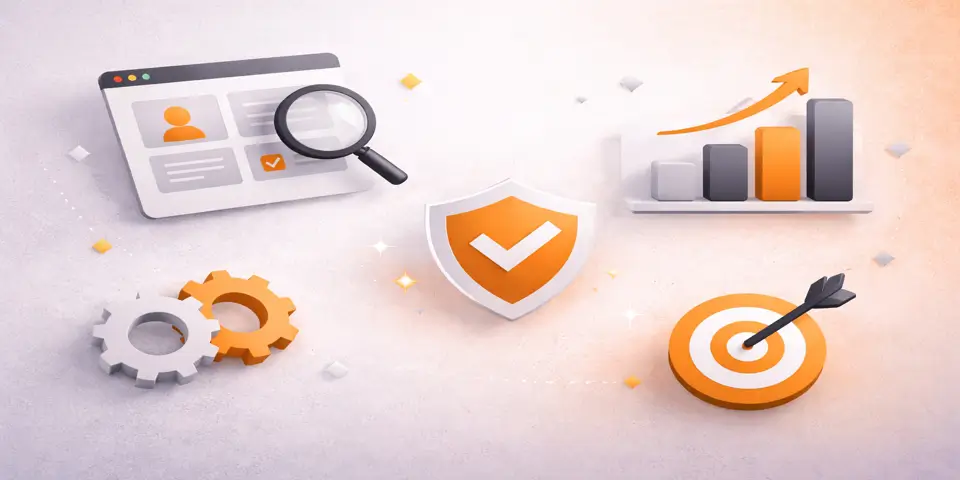 abstract ux ui icons representing consulting website optimization and user experience