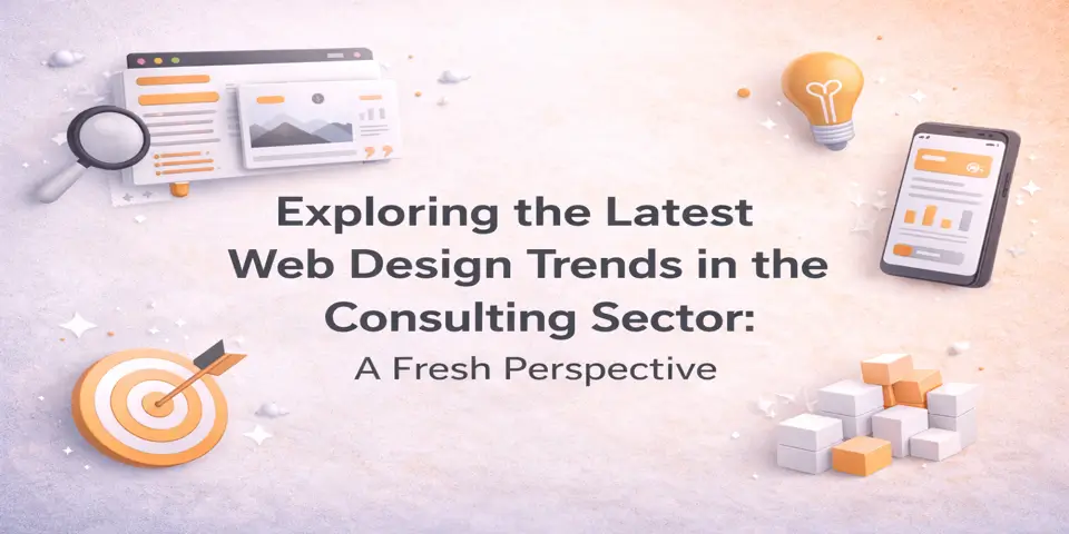 latest web design trends in consulting sector with modern ui elements and visuals