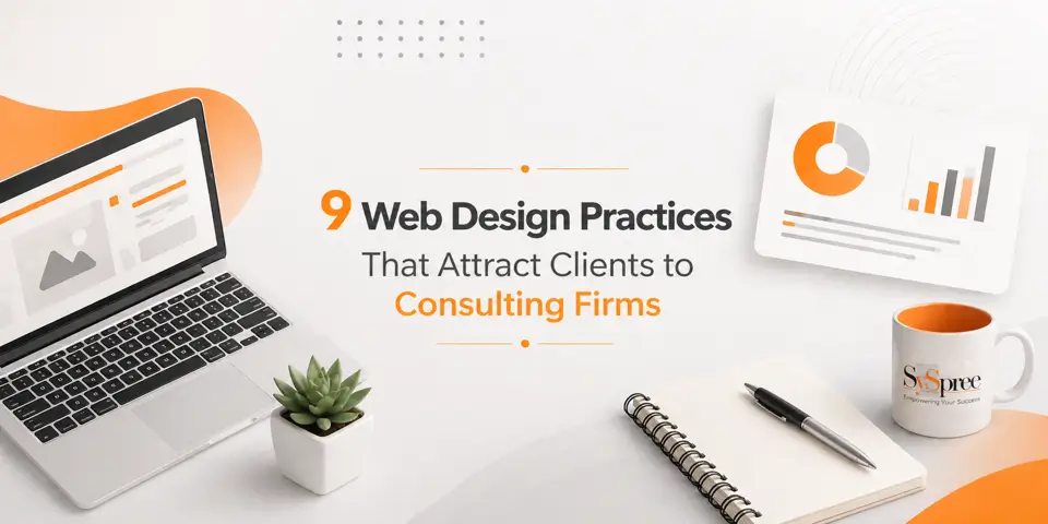 9 web design practices that attract clients to consulting firms featured website banner
