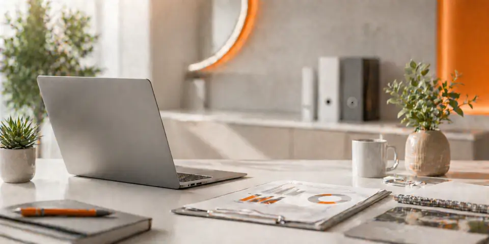 modern laptop workspace representing consulting digital campaign growth and analytics success