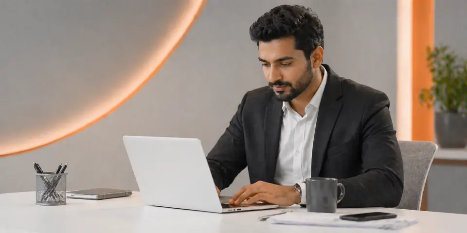 professional consultant analyzing digital marketing ROI strategy and campaign performance