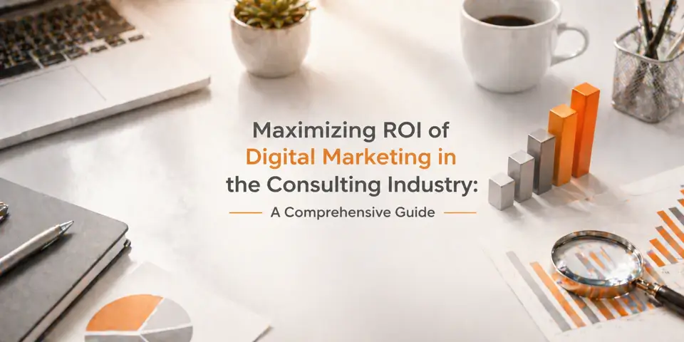 maximizing ROI of digital marketing in the consulting industry featured strategy banner